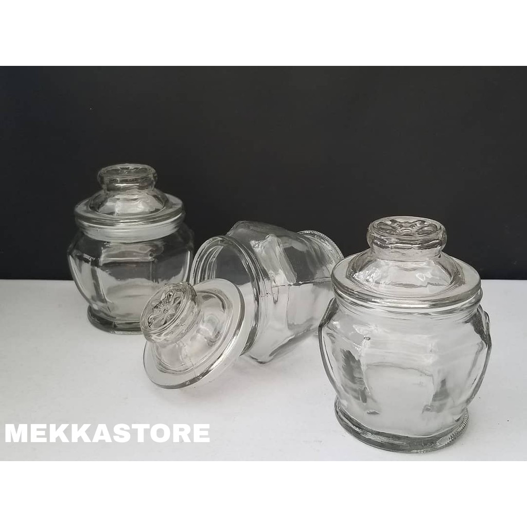 J8 TOPLES BUMBU STOPLES MINI KECIL WADAH KACA HIAS TEBAL