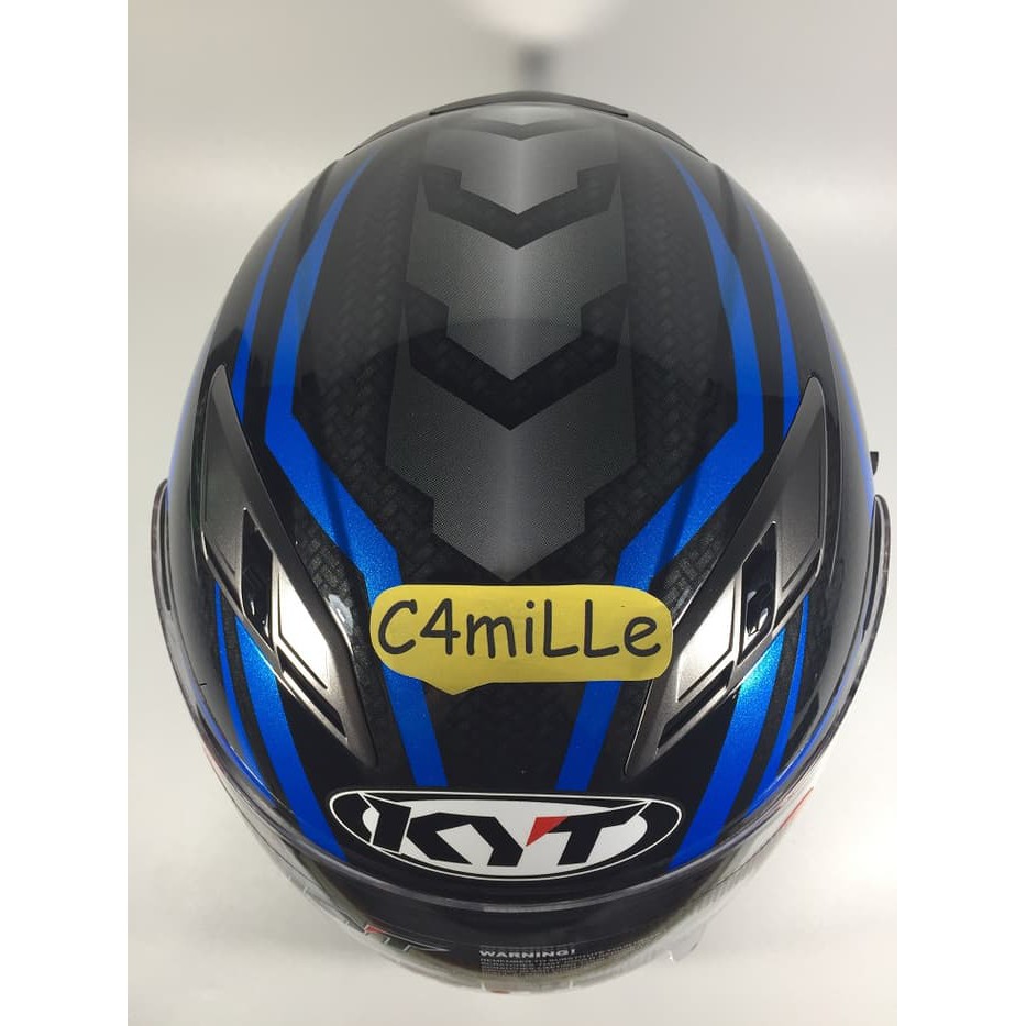 HELM KYT VENDETTA 2 CARBON BLACK BLUE DOUBLE VISOR FULL FACE