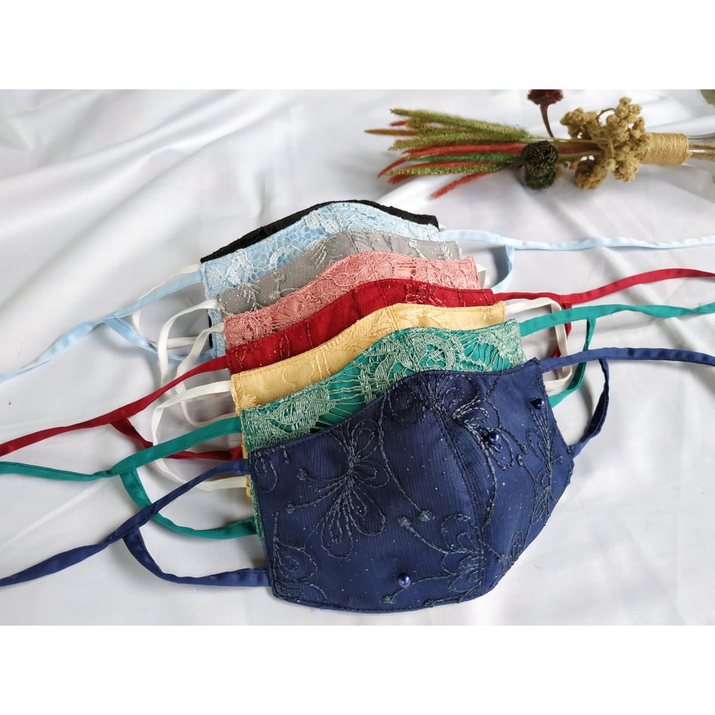 MASKER KAIN BROKAT TILE PREMIUM CANTIK 3 PLY LAPIS MASKER KAIN BROKAT TILE PREMIUM CANTIK 3 PLY LAPIS