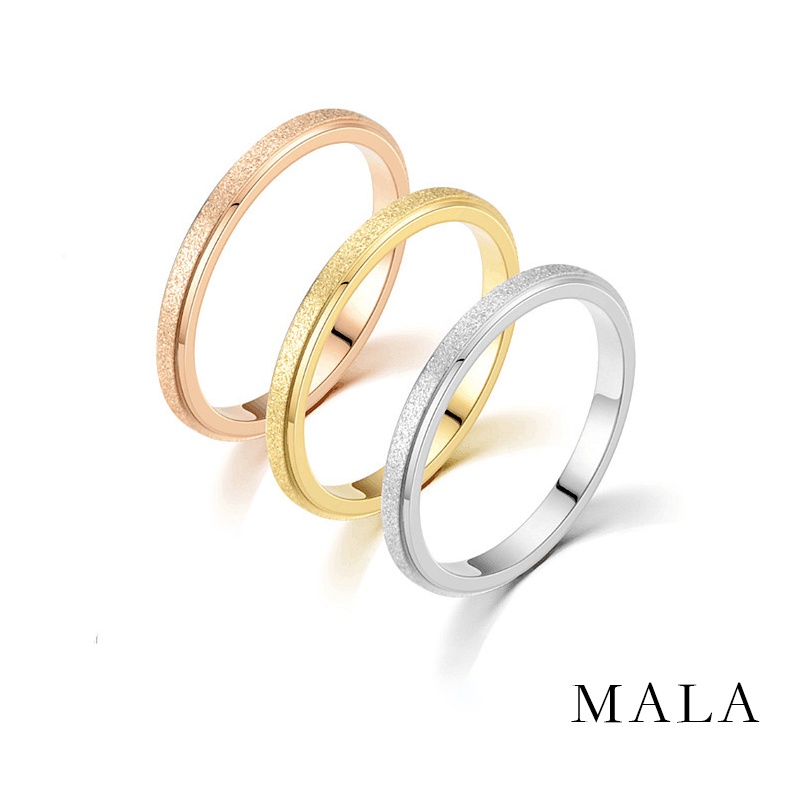 Cincin Couple Titanium Pasangan Matte Baja