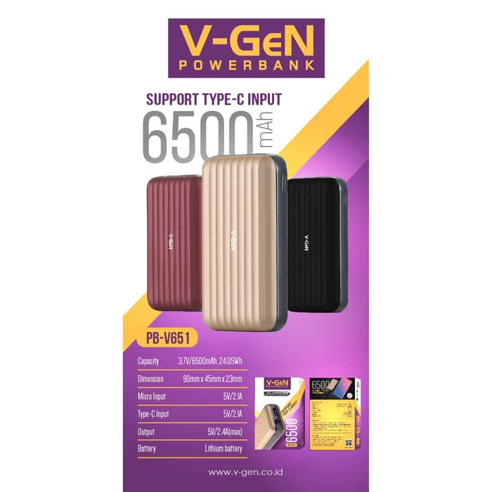 Power Bank V-GeN PB-V651 6500mAh