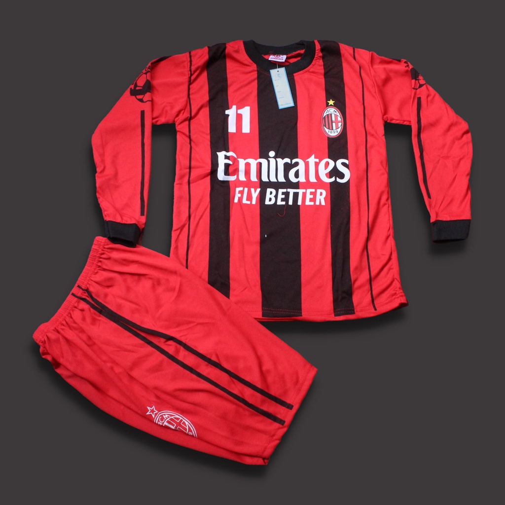 setelan baju bola kiper acmilan size 18-24