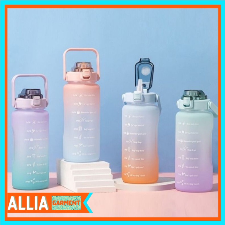 Botol Minum Motivasi 2 liter Penanda Waktu Ready Stock Botol Waktu Tumblr Viral Artis