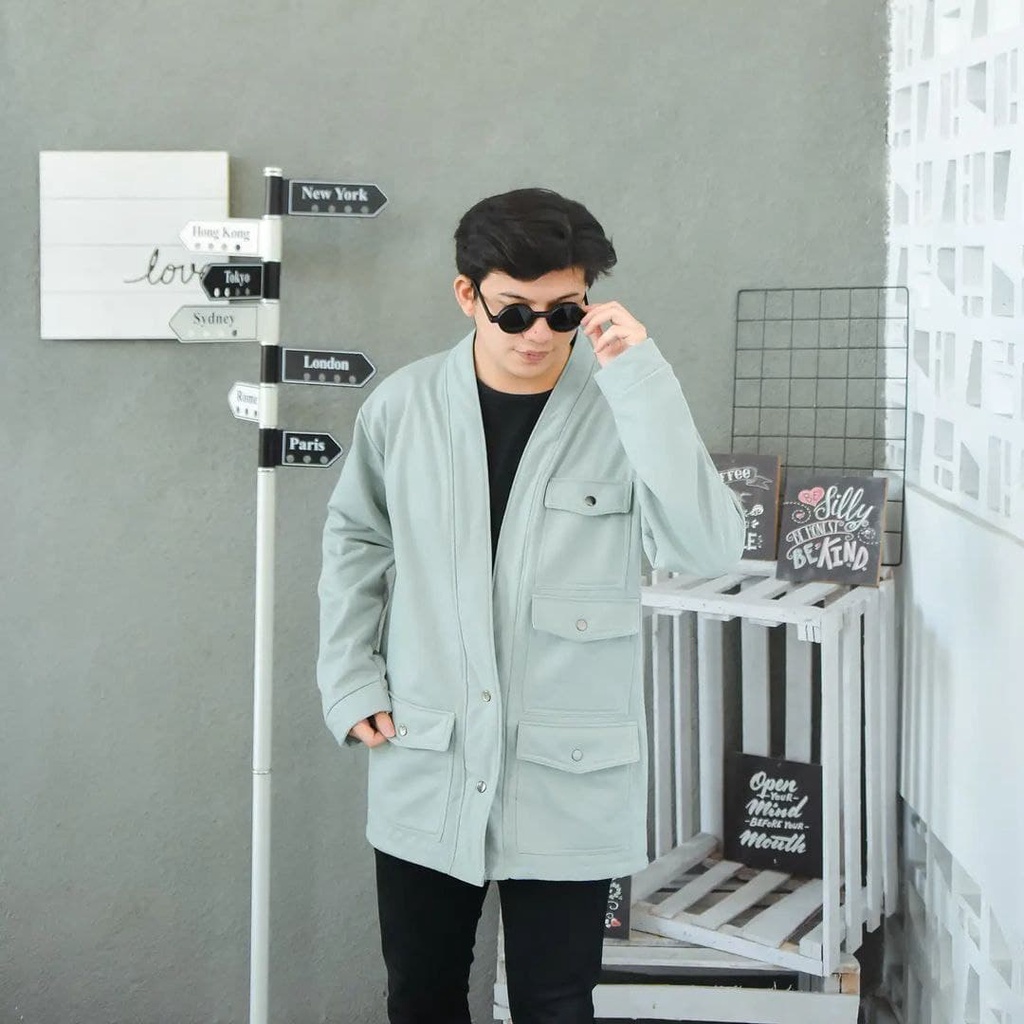 Atnara - Habibiman Sweater l outer pria cardigan pria korea