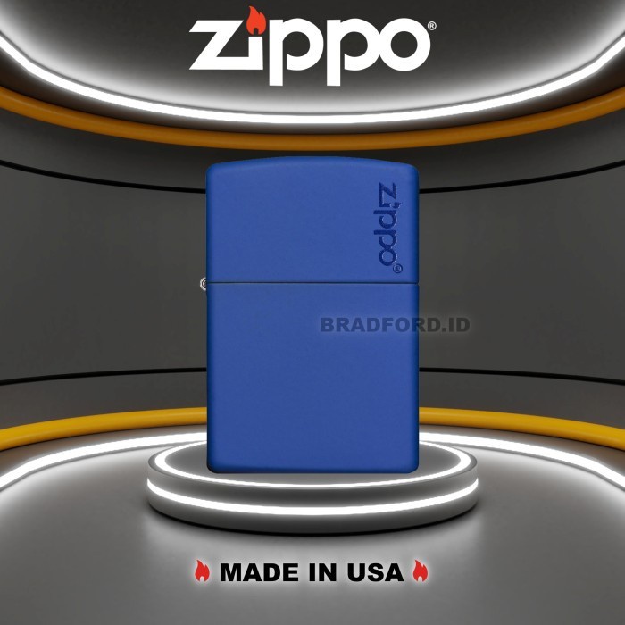 Korek Zippo Original Classic Royal Blue Matte Zippo Logo 229ZL Garansi Resmi