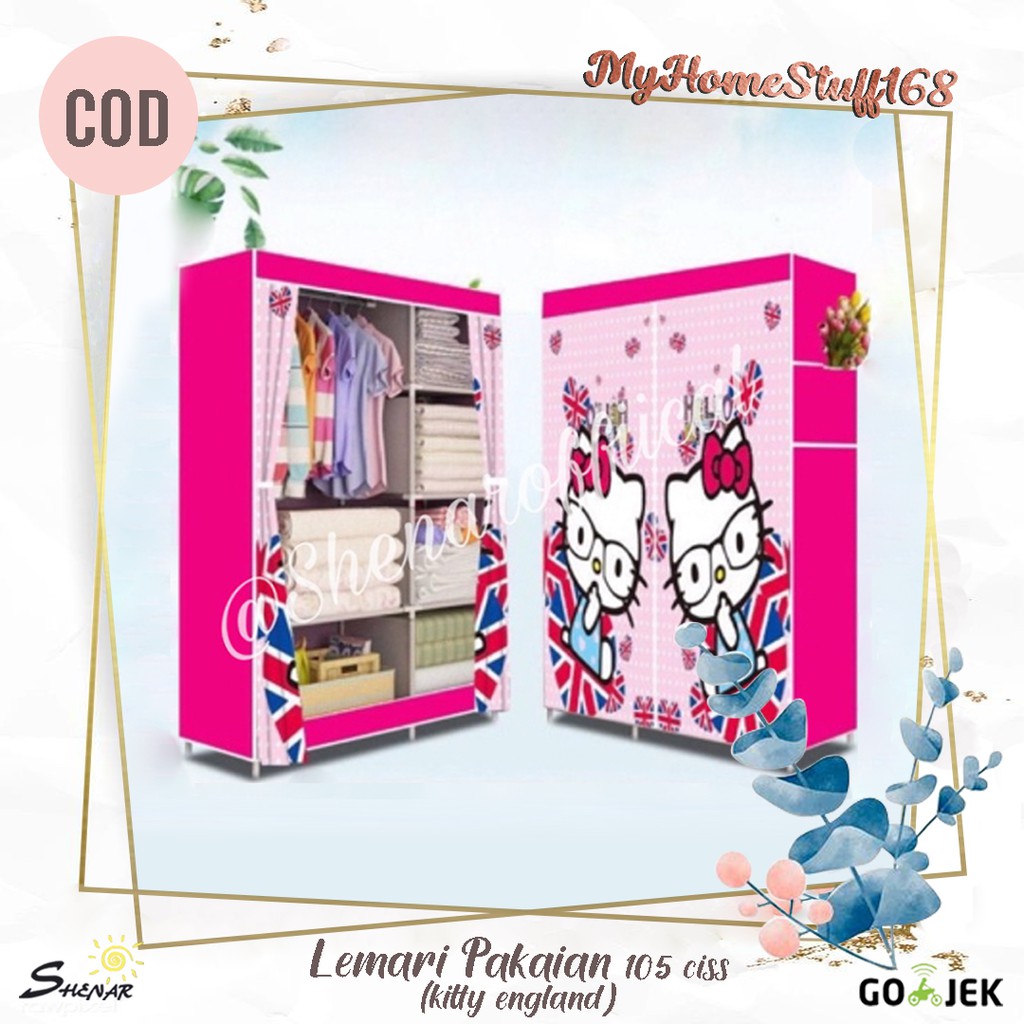 Lemari Baju/Lemari Pakaian/Lemari Portable/Lemari Bayi Multifungsi Karakter 3D(105 CISS ), SHENAR