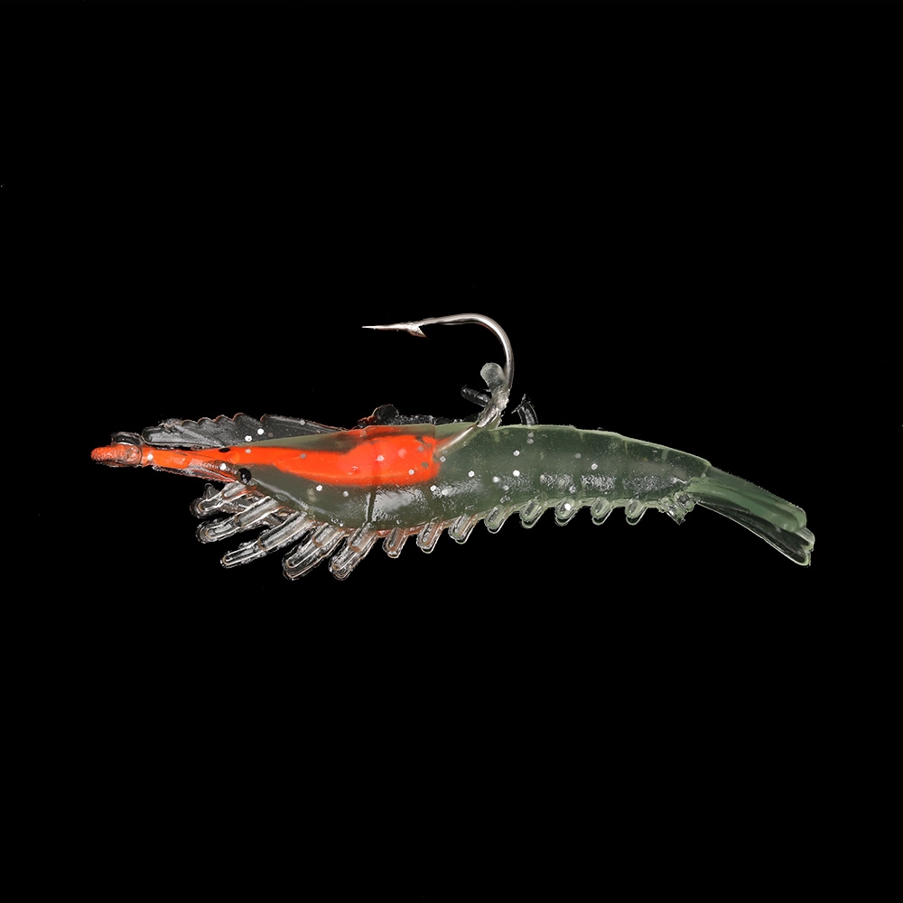 Shengyao 1Pcs Softworm Udang Umpan Pancing 6cm 3g Luminous Shrimp Fishing Lure Ikan Bass Wobbler Kail Memancing Tackle