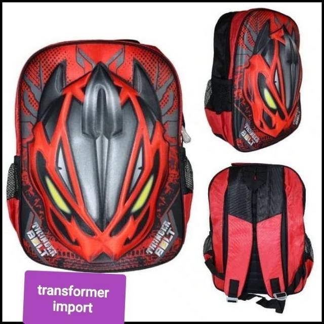 Tas anak rangsel sd tunderbolt 3 d hard cover