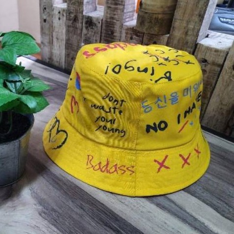 Topi Badas Keplek Bucket Sablon RD