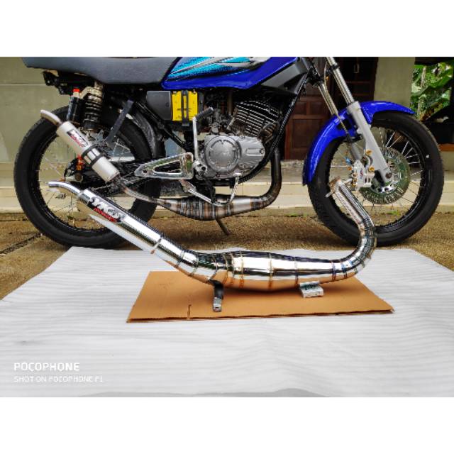 Knalpot RX King YKJ Racing Kolong Kobra Chrome Cacing Super Pro Terbaru Super Garing