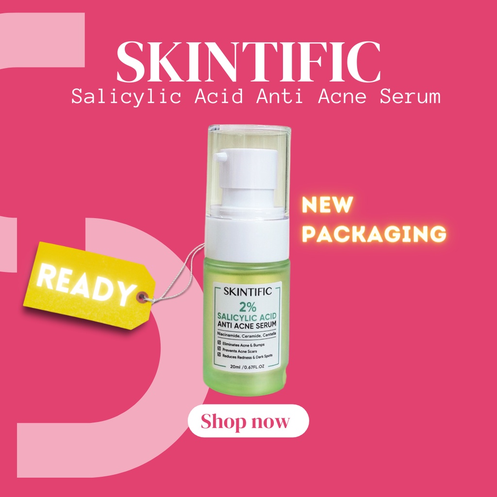 SKINTIFIC 2% SALICYLIC ACID Anti Acne Serum 20ml Anti Jerawat SKINTIFIC Serum wajah