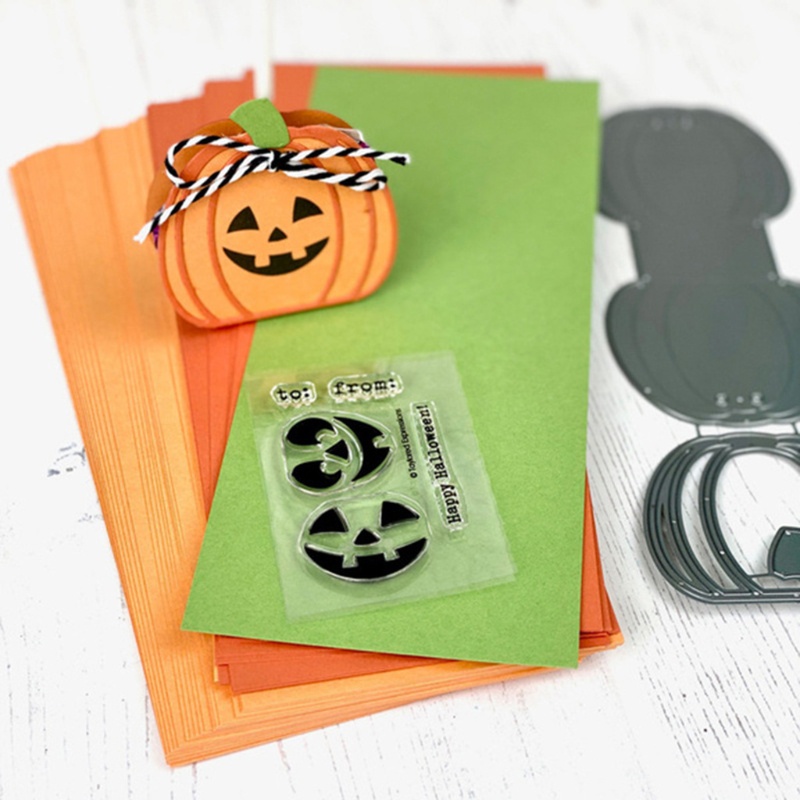 Cetakan Stensil Cutting Dies Motif Labu Halloween Untuk Scrapbook / Craft Diy