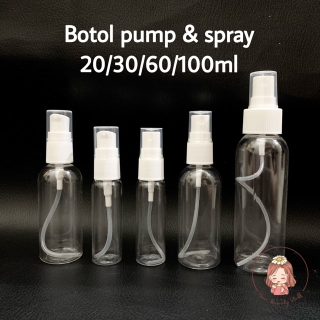 BOTOL PUMP & BOTOL SPRAY 20ml 30ml 50ml 60ml 100ml 250ml