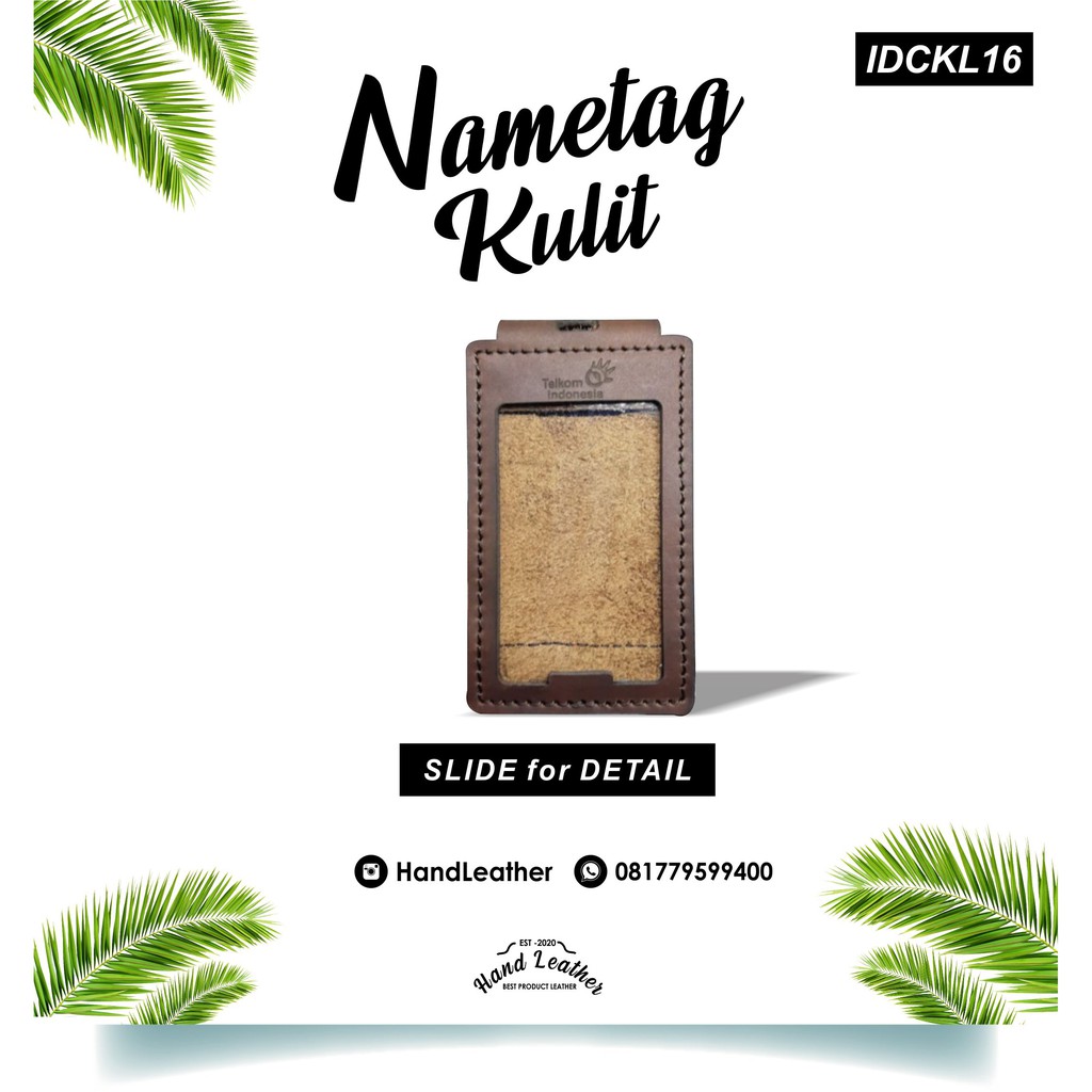 

name tag kulit model flip