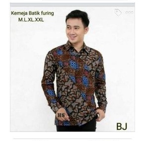 kemeja batik puring pria lengan panjang