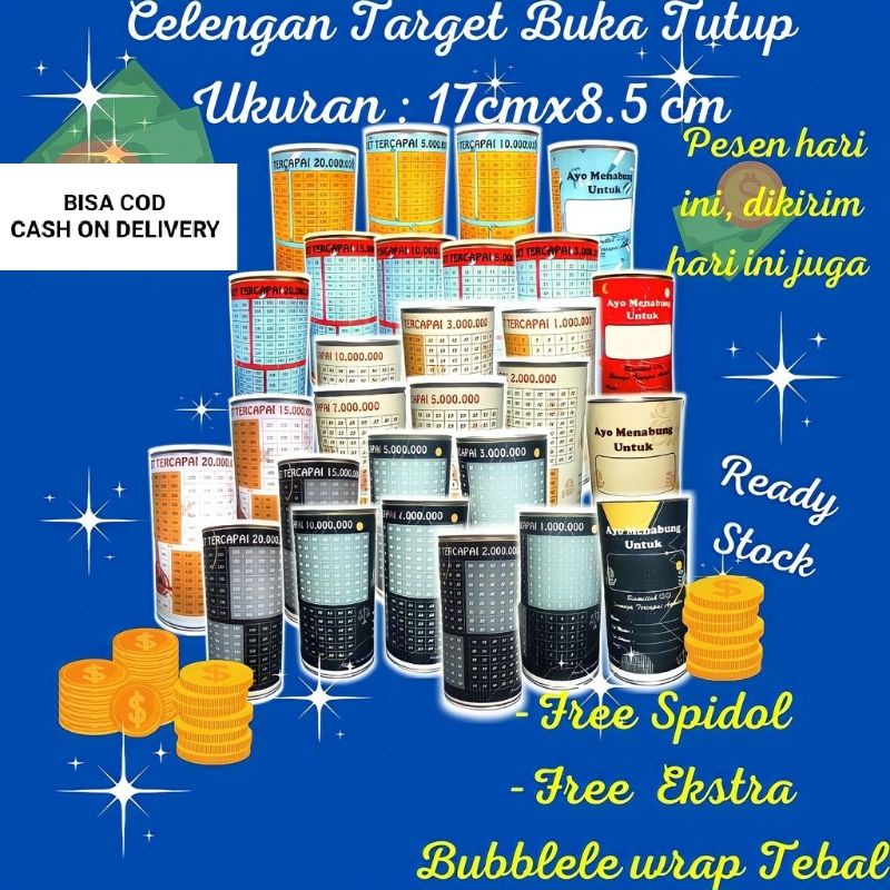 Jual Celengan Target Viral Tabungan Target 17 Cm X 8 5 Cm Celengan Viral Desain Premium