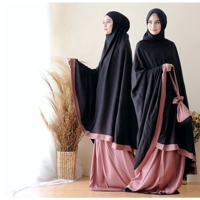 Mukena Baneska New Salwa 2IN1 Mocca - Black