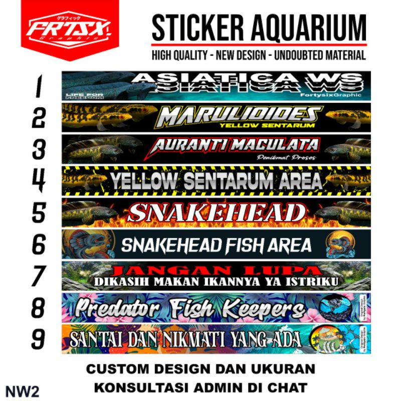 Stiker Channa | Stiker Akuarium | Stiker Predator Fish | Channa Predator Fish