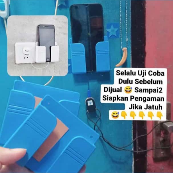 Tempel Dinding I Tempat HP di Dinding dekat Colokan I Holder Handphone didinding I Rak HP di Tembok