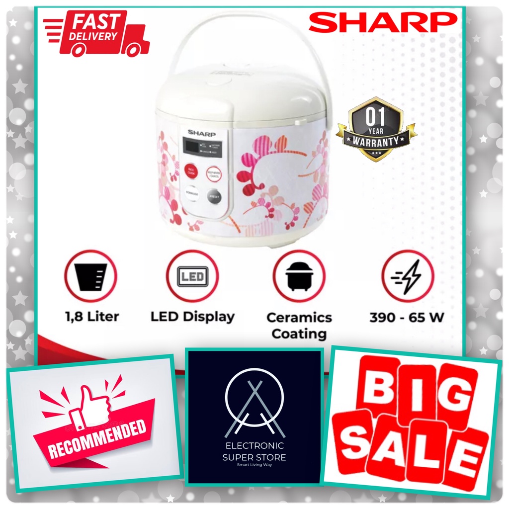 RICE COOKER SHARP KS-T18TL LED DISPLAYDIGITAL 1.8L MAGIC COM 4IN1 COOK