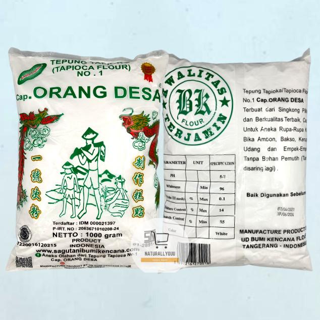 

Tepung Tapioka Sagu Tani Cap Orang Desa No. 1 Bumi Kencana Flour 1kg