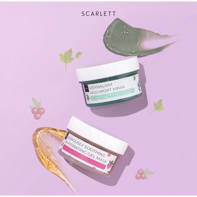 SCARLETT HERBALISM MUGWORT MASK / SCARLETT SERIOUSLY SOOTHING &amp; HIDRATING GEL MASK