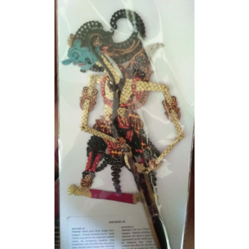 WAYANG KULIT ANTAREJA MUKA BIRU MINI CAPERAN SUPER HALUS