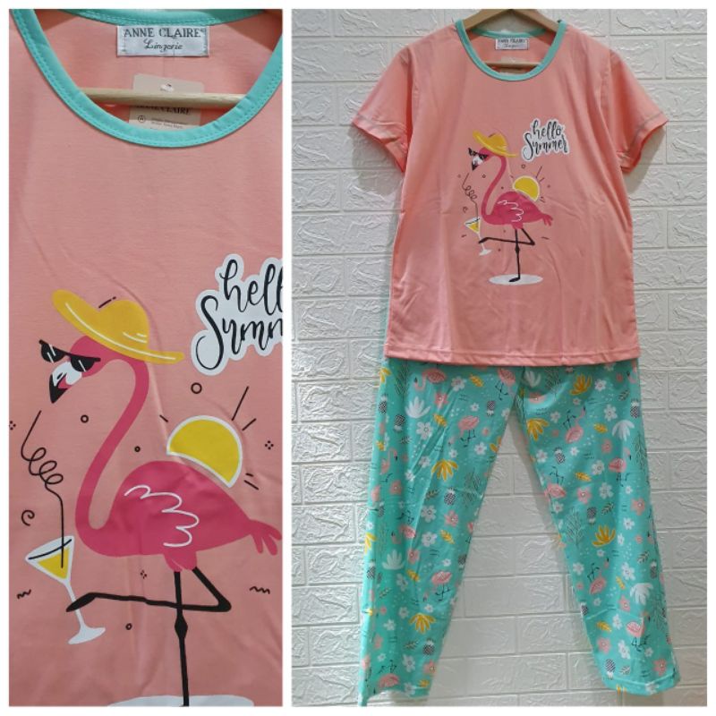 Baju tidur anne claire bodyfit babydoll anne claire celana panjang piyama cp bodyfit anne claire