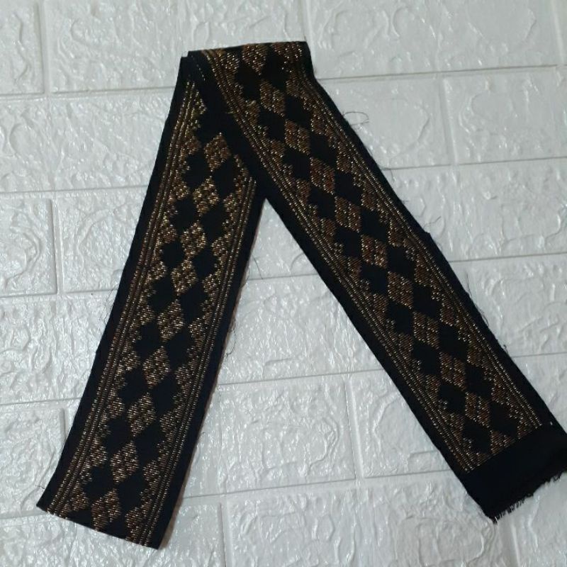 SELENDANG/OBI SONGKET BALI-Hitam gold 2