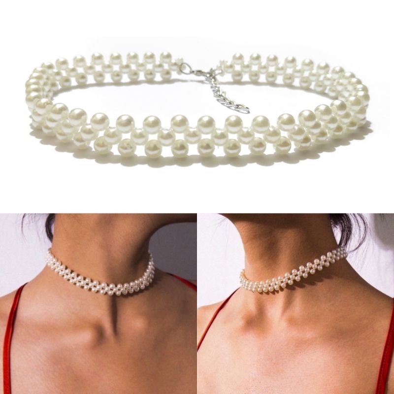 Luna Pearl Choker Necklace Kalung Mutiara Rangkai