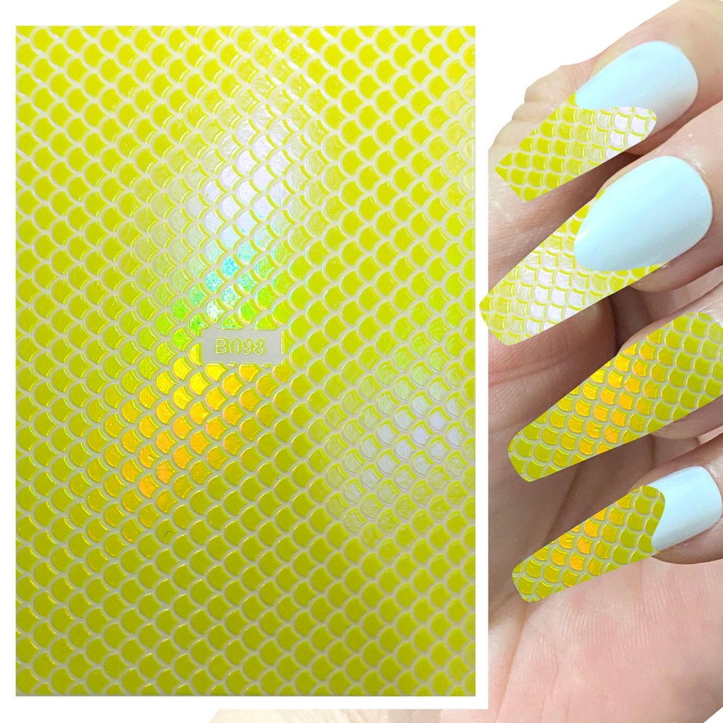 AUGUSTINA Agustin 3D Nail Art Sticker Set DIY Fashion Hologram Garis Desain Kerut Laser Dekorasi Kuku Perekat Diri Melubangi Patch Kuku