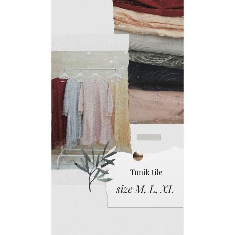 Brokat tunik tulle /tile mutiara