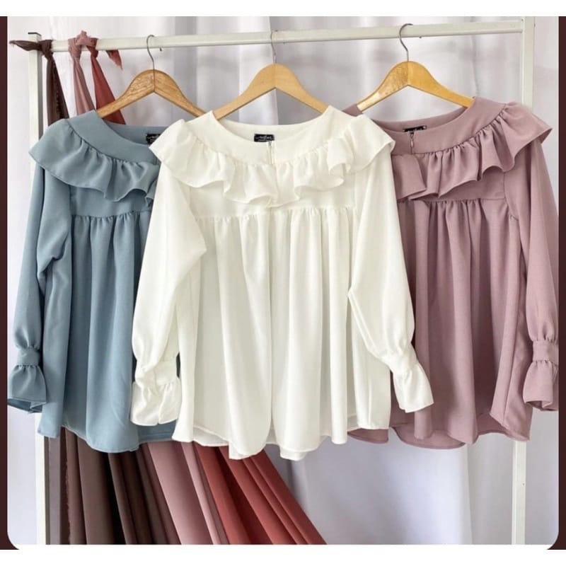 CELNITA BLOUSE REMPEL WANITA BAHAN WOLFIS