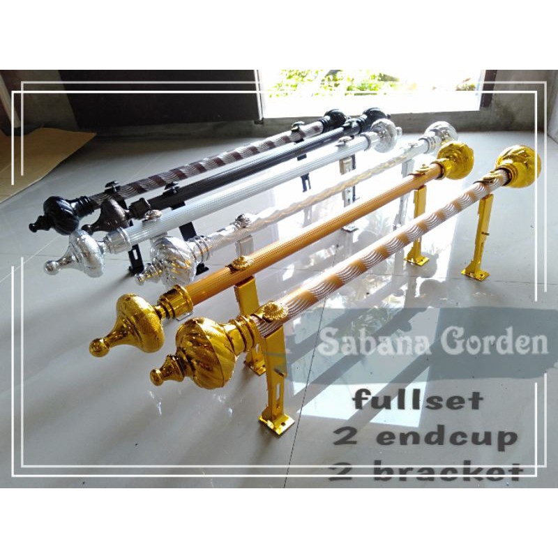 Besi Gorden full set ||Batang Gorden ||Tiang gorden motif uril polos garis