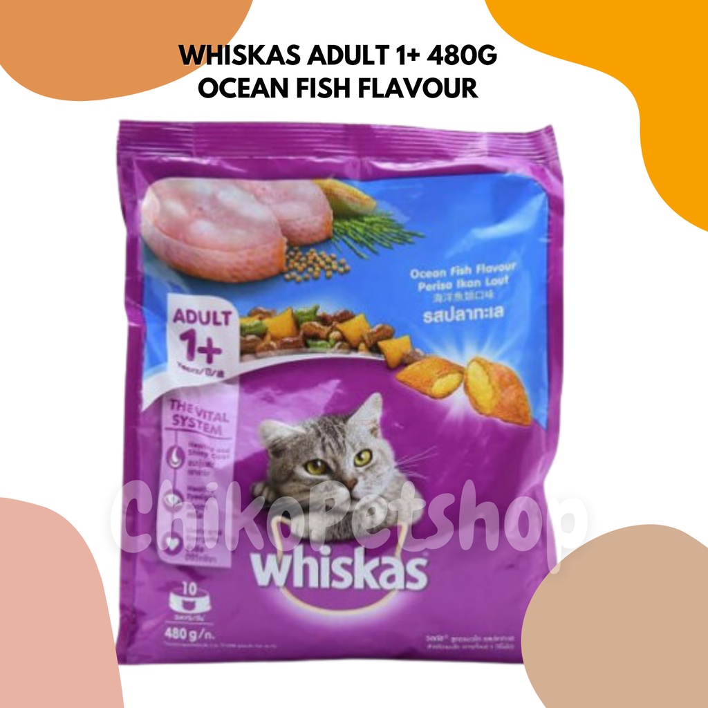 WHISKAS ADULT 1+ 480GR Makanan kucing Dry Food Cat food