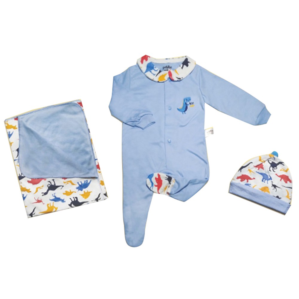 Petite Mini Blanket Set 4 in 1 Dino Sleepsuit Jumper Baju Bayi Boy Newborn