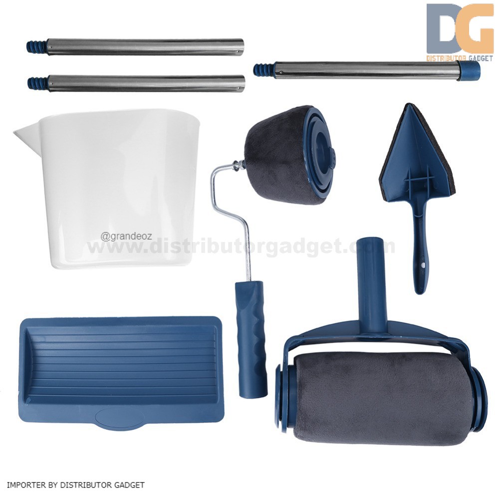 5 in 1 Set Roll Kuas Cat + Tongkat Dinding Tembok Paint Runner Pro Roller simple Roll Cet Wallpaper