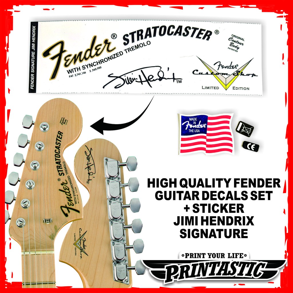 Decal Waterslide Gitar Stratocaster Jazz Bass