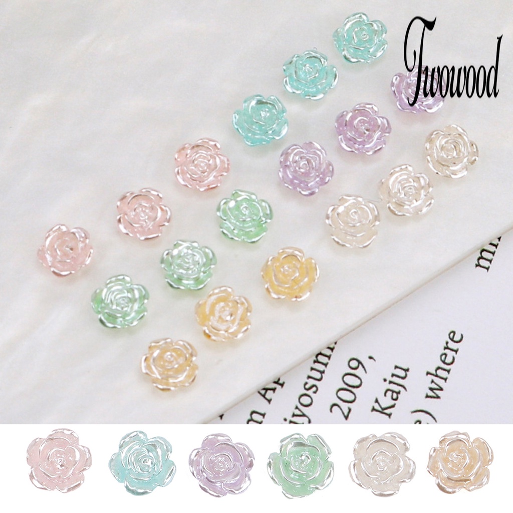 50 Pcs Ornamen Bunga Camellia Warna-Warni Untuk Dekorasi Manicure Wanita