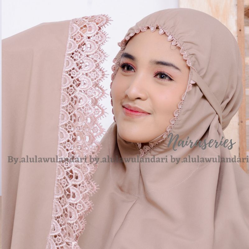 Mukena Nairaseries katun polos dewasa renda giper
