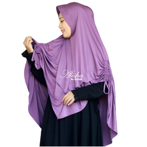 Hijab Syari Jumbo Motif Serut Alisha Nur Khadijah
