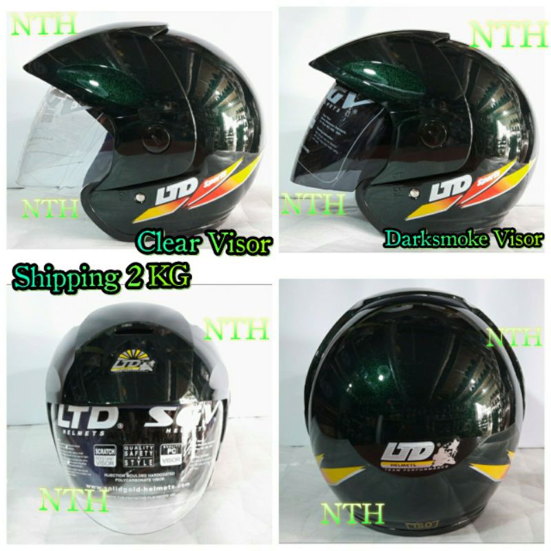 Helm LTD Sport original warna hijau lumut SNI ISO