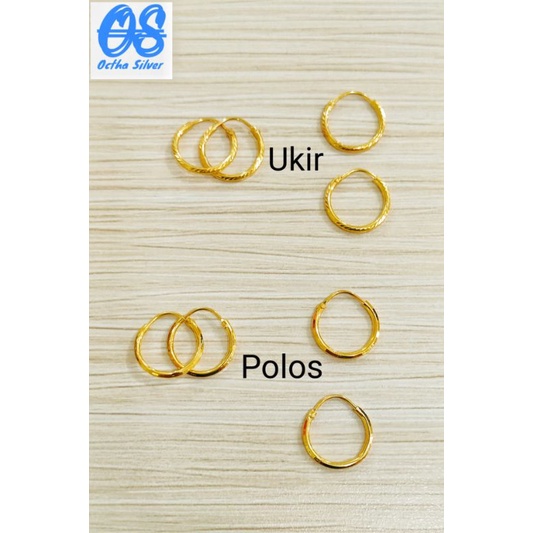 ANTING DONAT PERAK 925 LAPIS MAS 24K