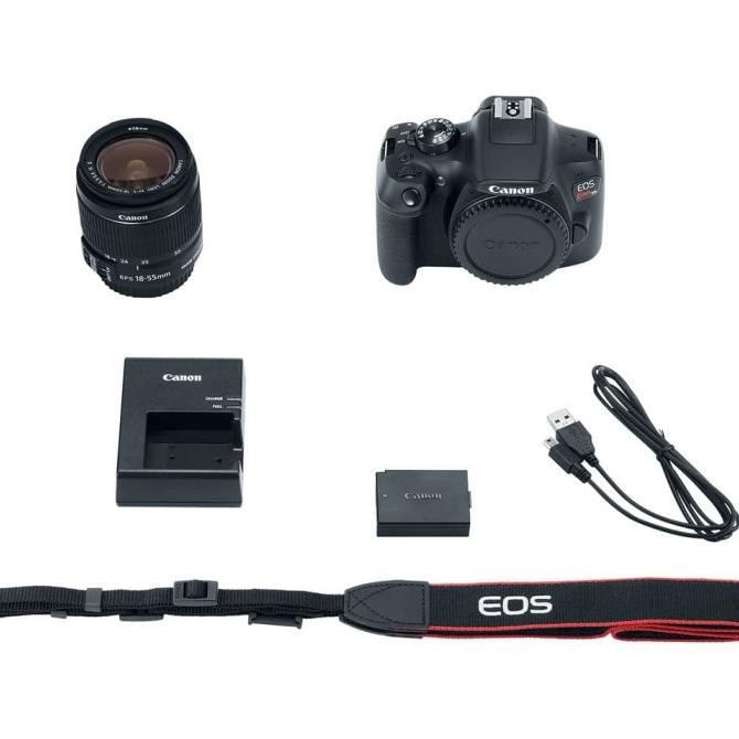 Canon EOS Rebel T6 / EOS 1300D Kit 18-55 IS II - Hitam