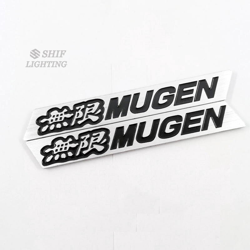 1 Pasang Stiker Emblem Logo Mugen Metal Untuk Fender Samping Mobil Honda