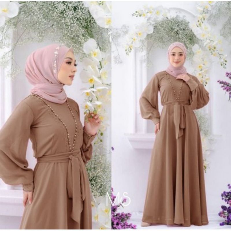 gamis moderen lengan balon