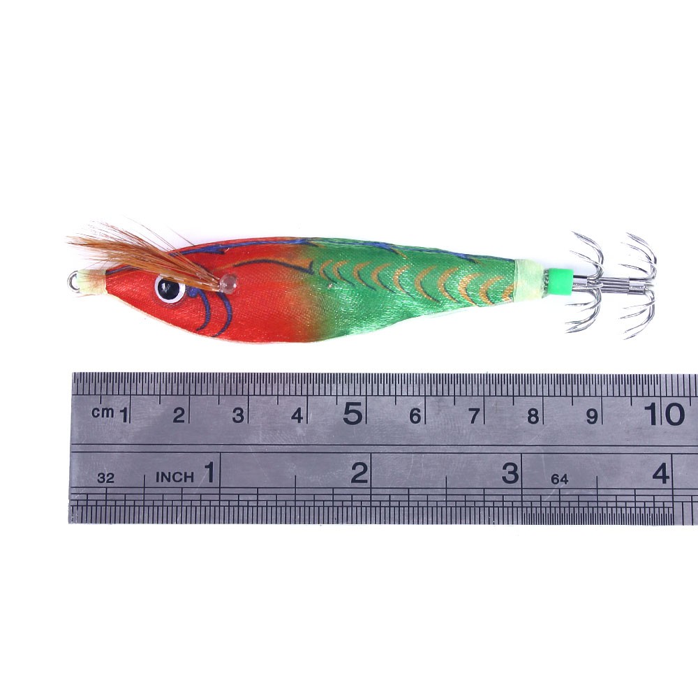 Hengjia 1pc Umpan Pancing Fishing Lure Bentuk Cumi-Cumi Dengan Lampu Led 7 Warna Ukuran 10cm/10g Shrimp Bait