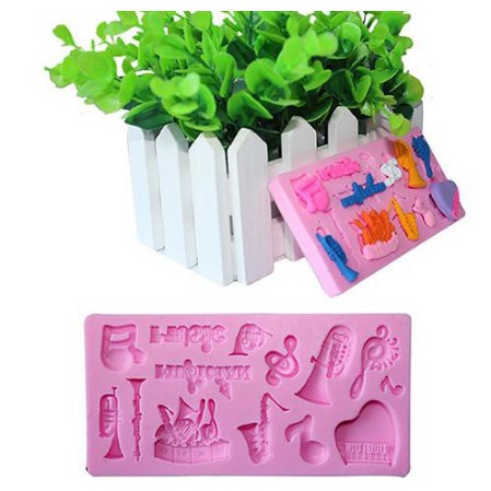 3D Silicon Mold Fondant Cake Decoration - Music Instrument