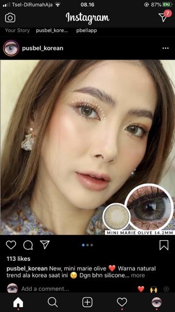 Mini marie olive &amp; hazel softlens korea original