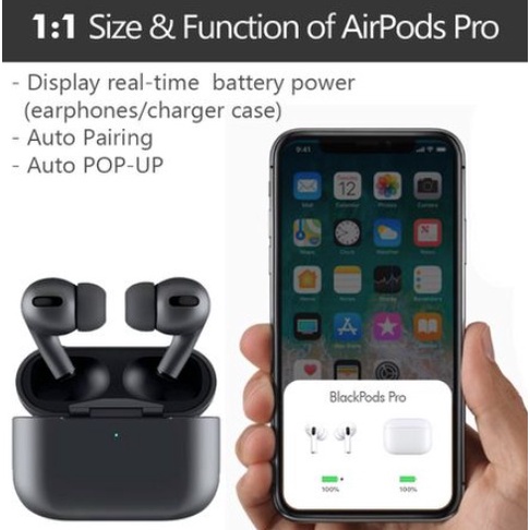 [TOYOU SHOP HF08] HEADSET TWS | BLACKPODS PRO | HIGH QUALITY (OEM 1:1) | WIRELESS CHARGING CASE | IMEI DETECTED | IOS &amp; ANDROID